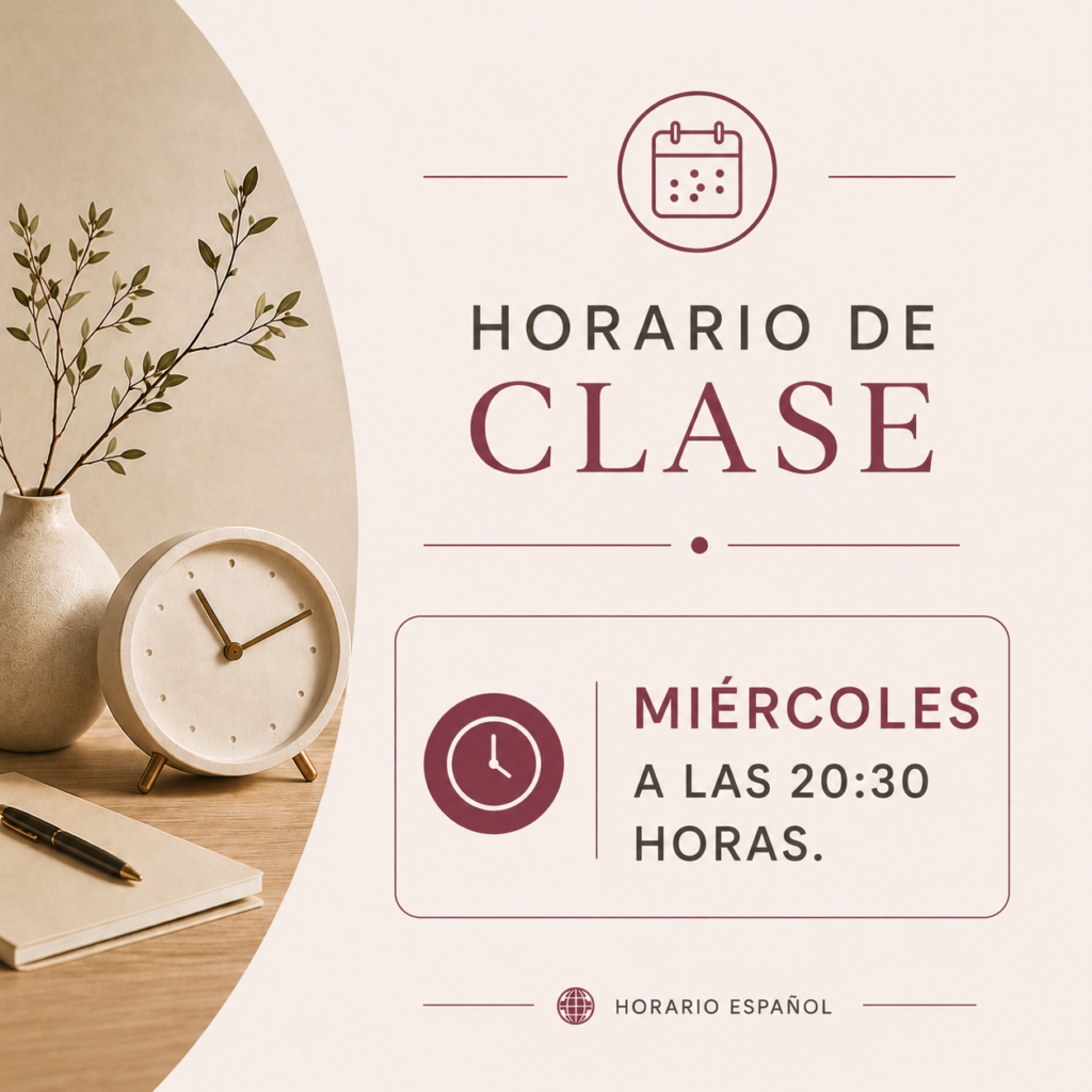 HORARIO MIÉRCOLES 20:30 HORAS